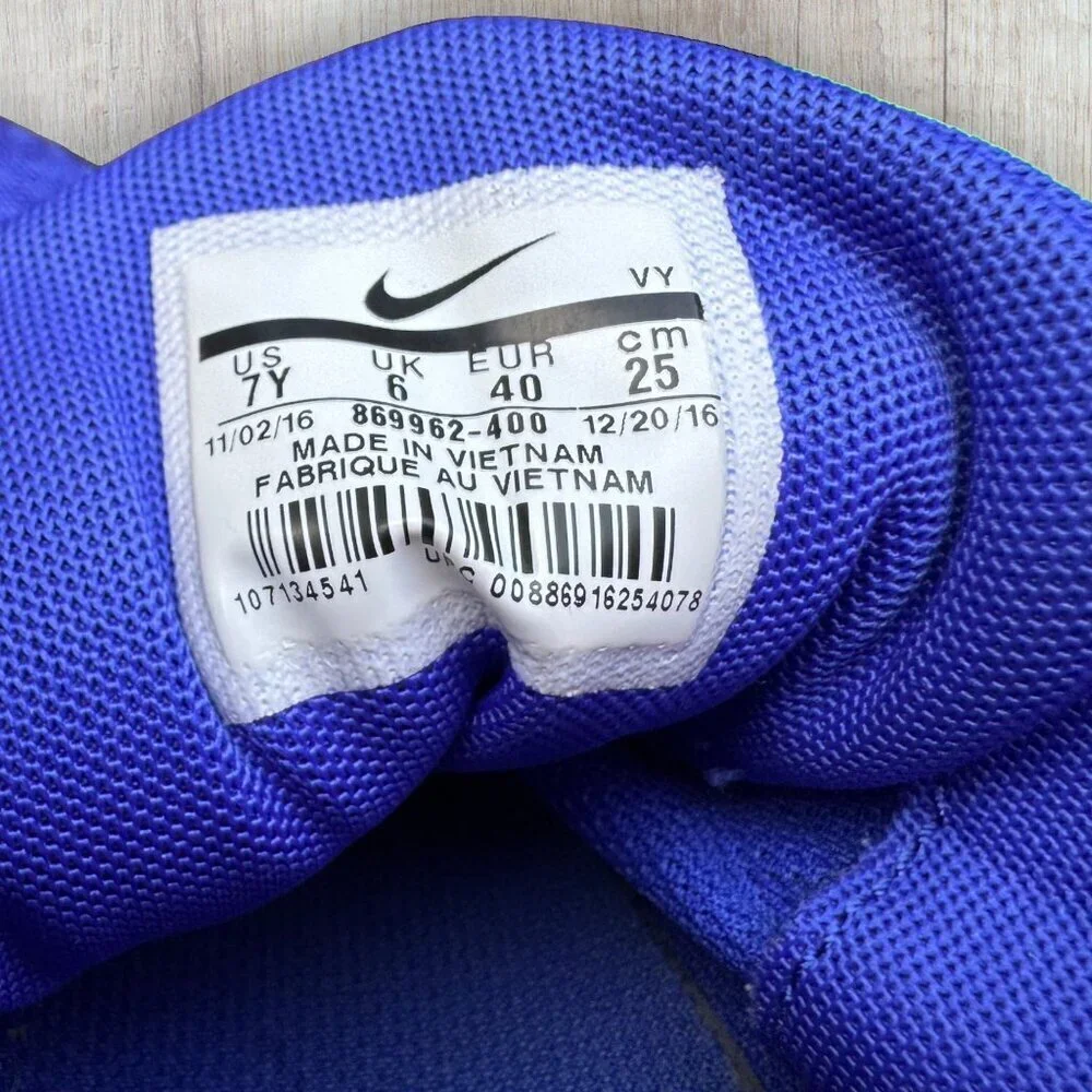NIKE Lunar Converce Blue White Sneakers Athletic Running Shoes Size 7Y 7 Youth
